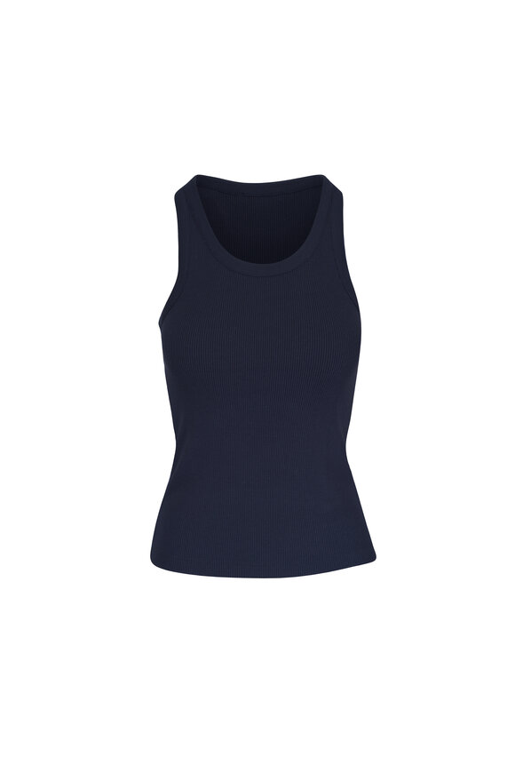Vince Coastal Blue Ribbed Tank - view 1