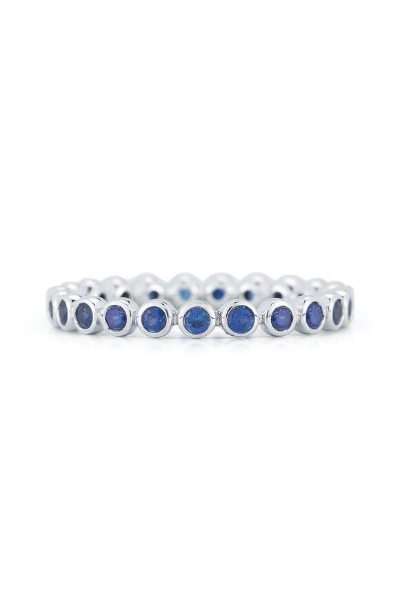 Kwiat - White Gold Bezel Blue Sapphire Stack Band