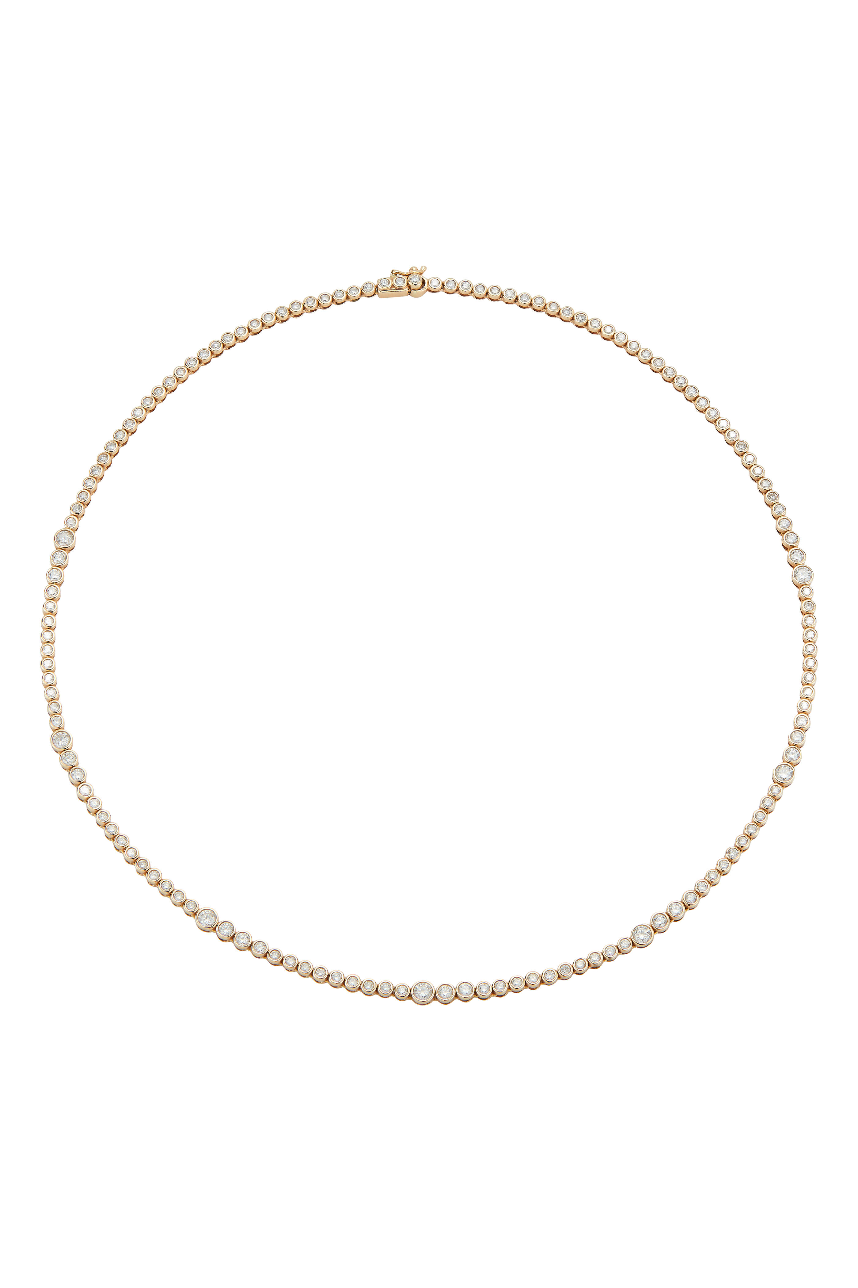 Ondyn - 18k Yellow Gold Rainsun Tennis Necklace