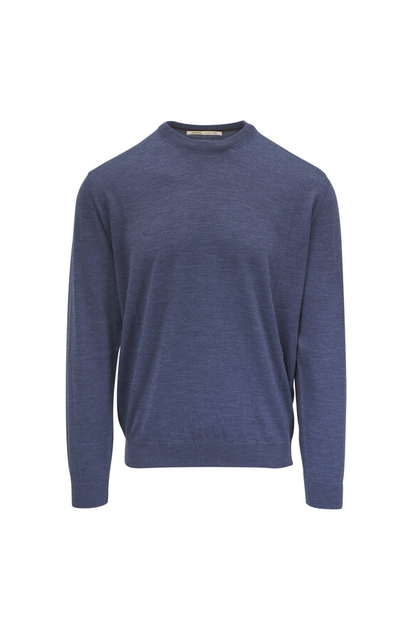 Maurizio Baldassari Blue Wool Crewneck Sweater