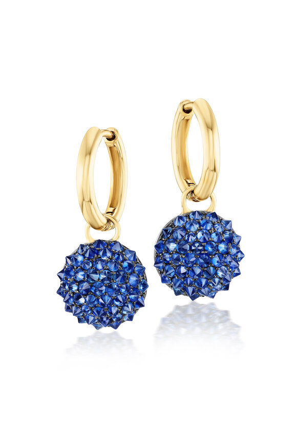 Nam Cho 18k Yellow Gold Sapphire Detachable Hoop Earrings - view 1