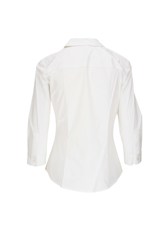 Carolina Herrera - White Floral Embroidered Cotton Shirt