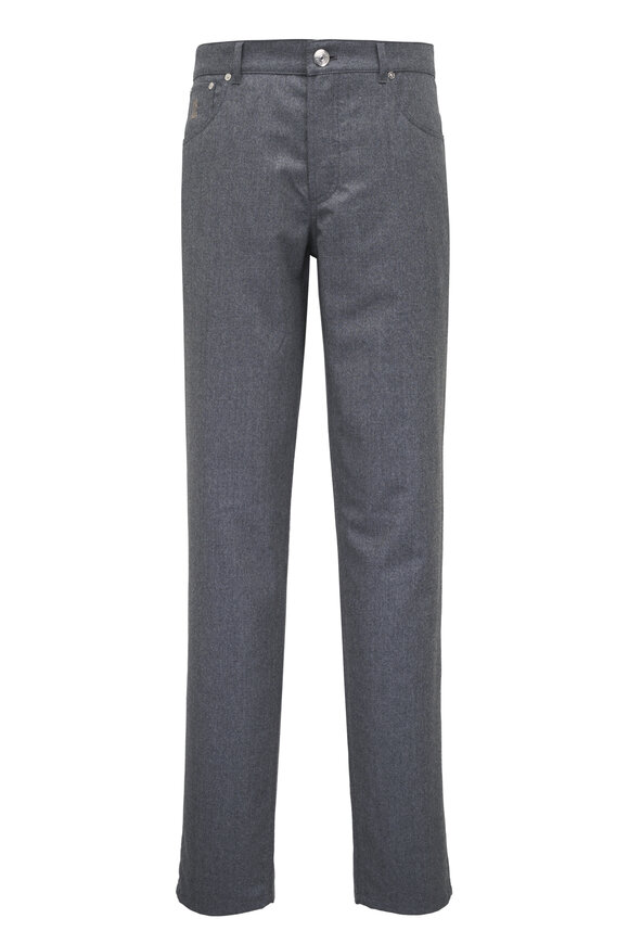 Brunello Cucinelli - Navy Wool Five Pocket Pant | Mitchell