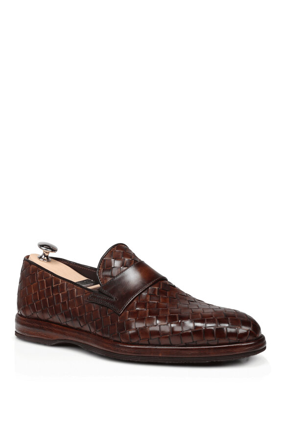 Bontoni Attraente Medium Chocolate Woven Leather Loafer