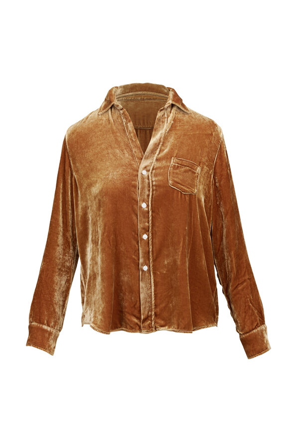 Frank & Eileen Eileen Gold Velvet Relaxed Button-Up Shirt - view 1
