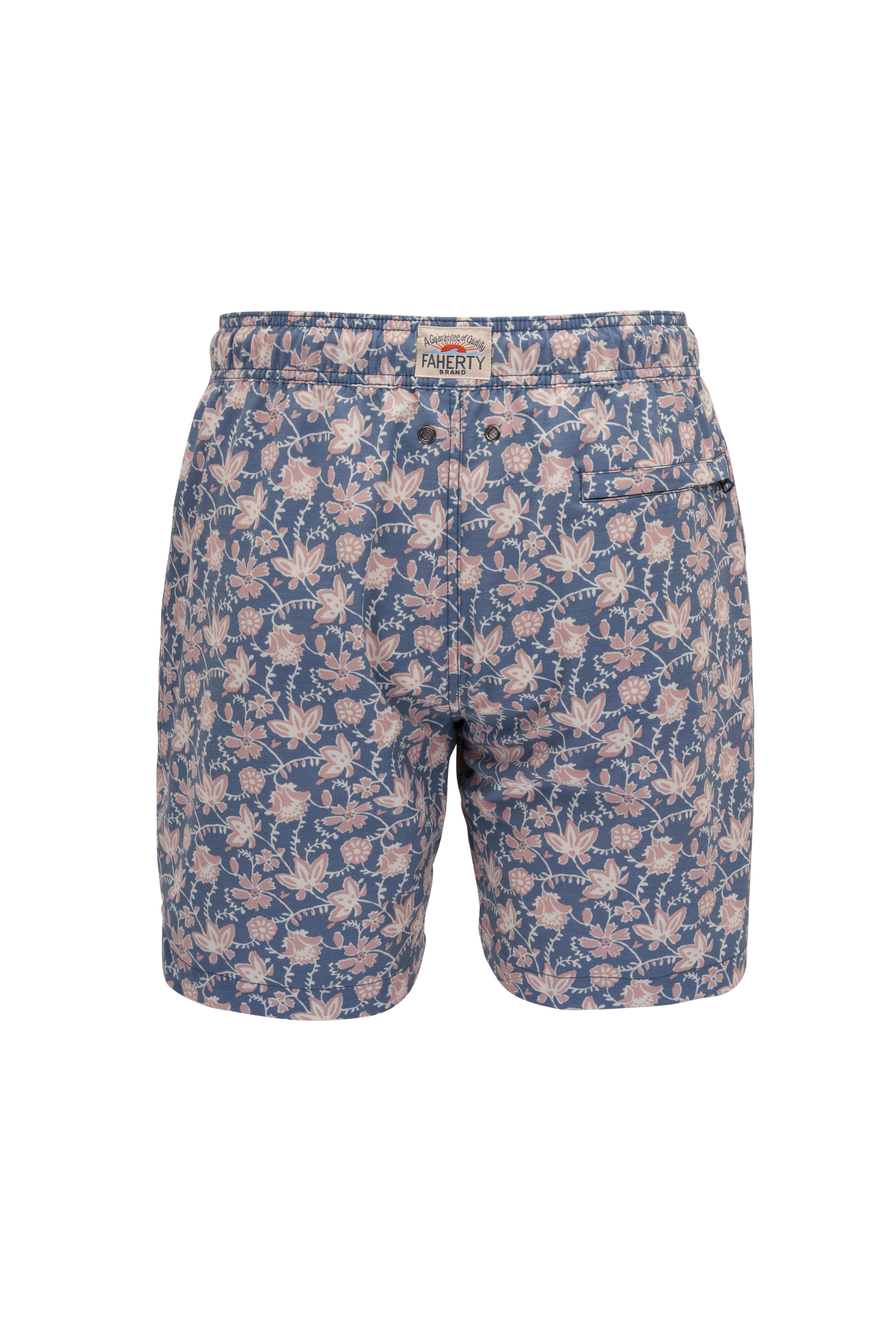 Faherty Brand - Beacon Faded Blue Floral Batik Swim Trunks