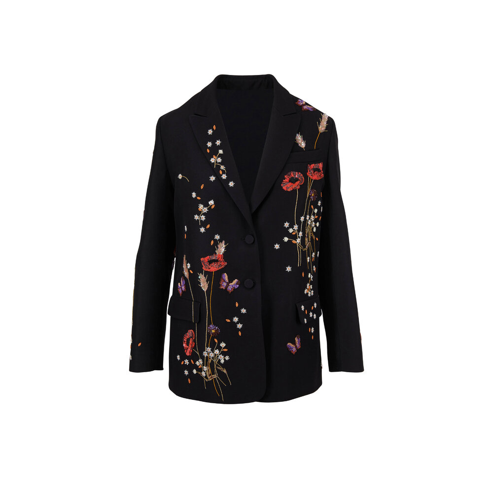 未使用　ARTISAN embroidery wool jacket black A PATCH WOOL & LEATHER VARSITY JACKET awa691m(BLACK