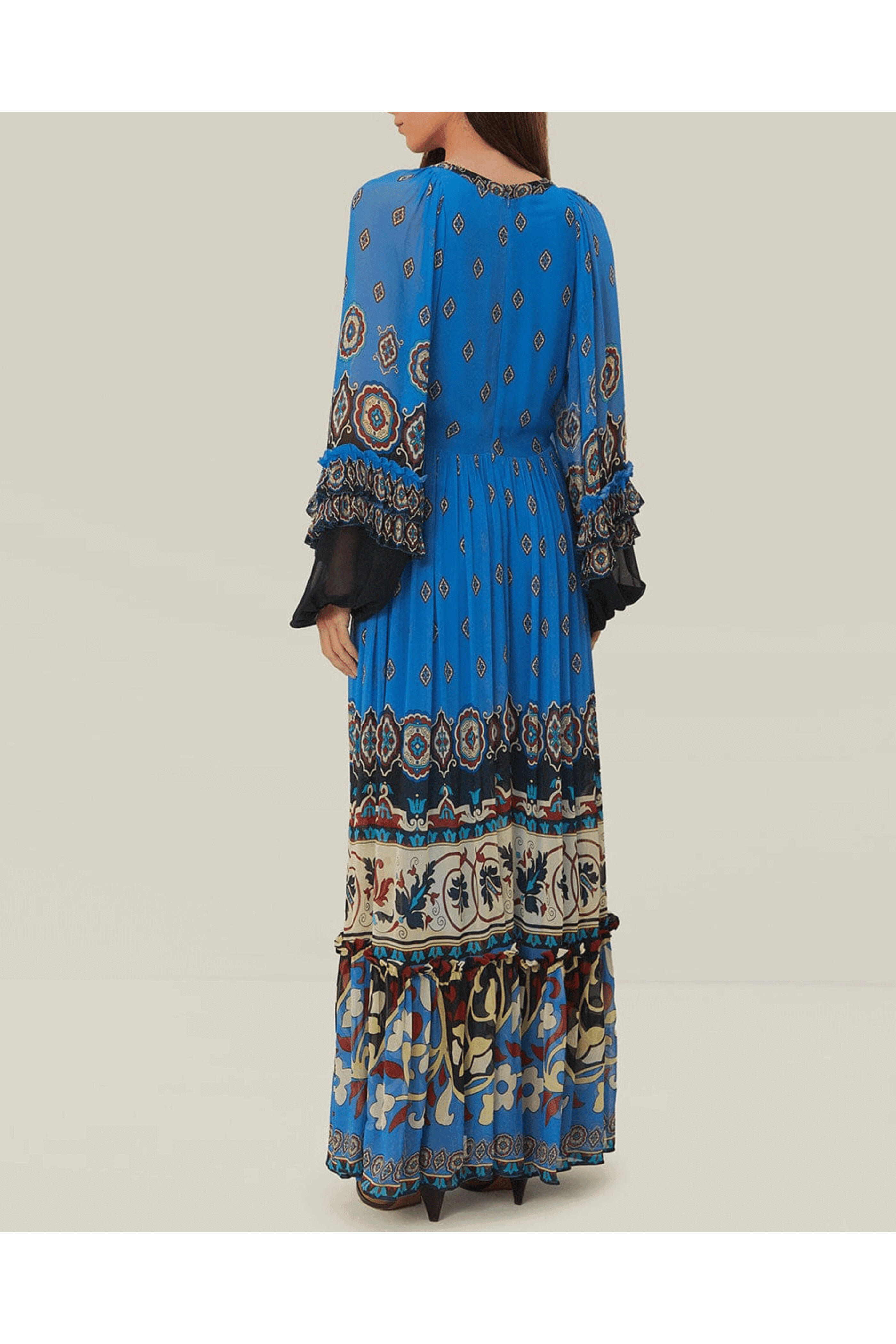 Farm Rio - Ainka Tiles Blue Maxi Dress