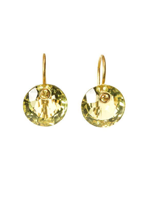 Marie-Hélène De Taillac Small Lemon Quartz & Yellow Sapphire Gem Earrings