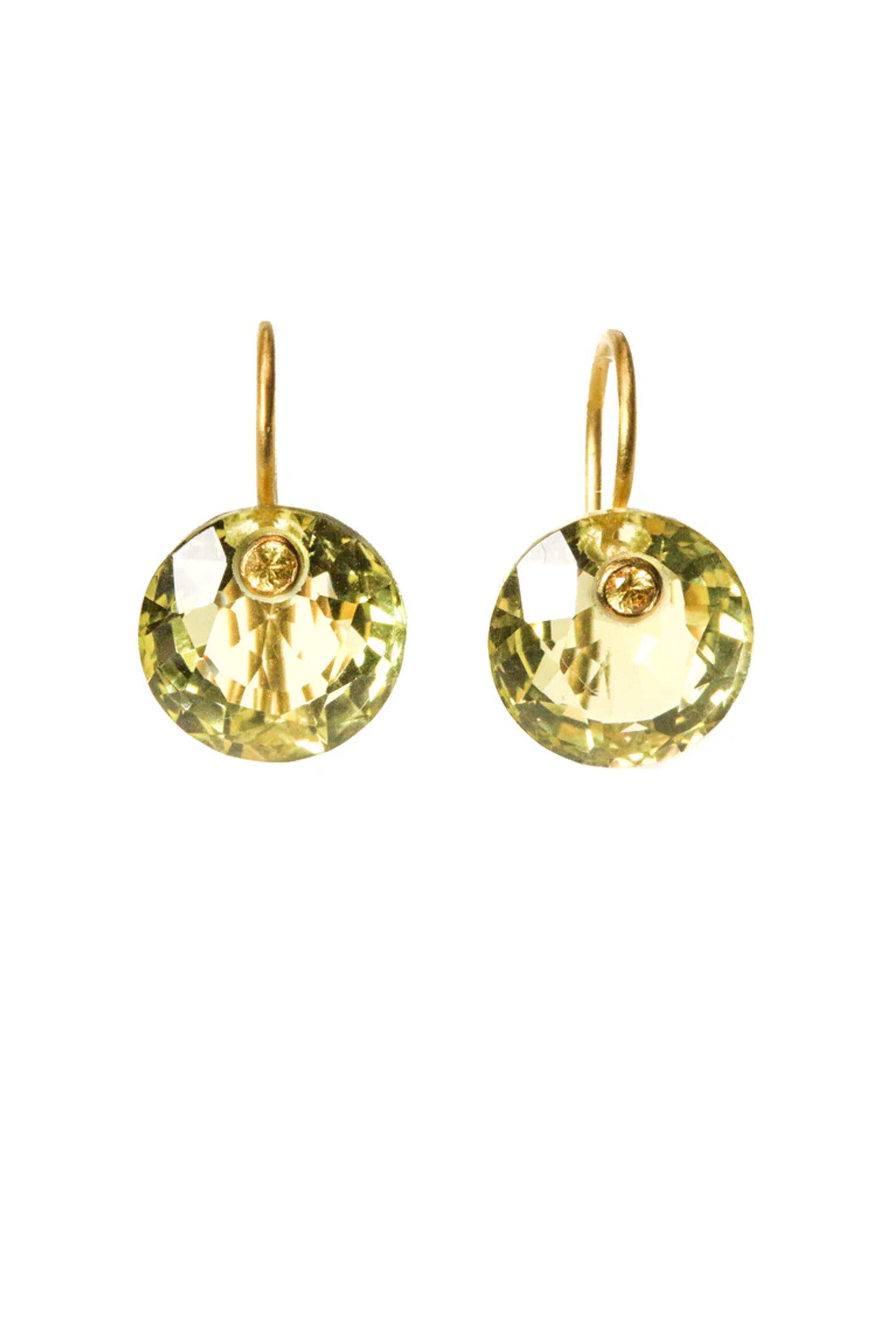 Marie-Hélène De Taillac - Small Lemon Quartz & Yellow Sapphire Gem Earrings