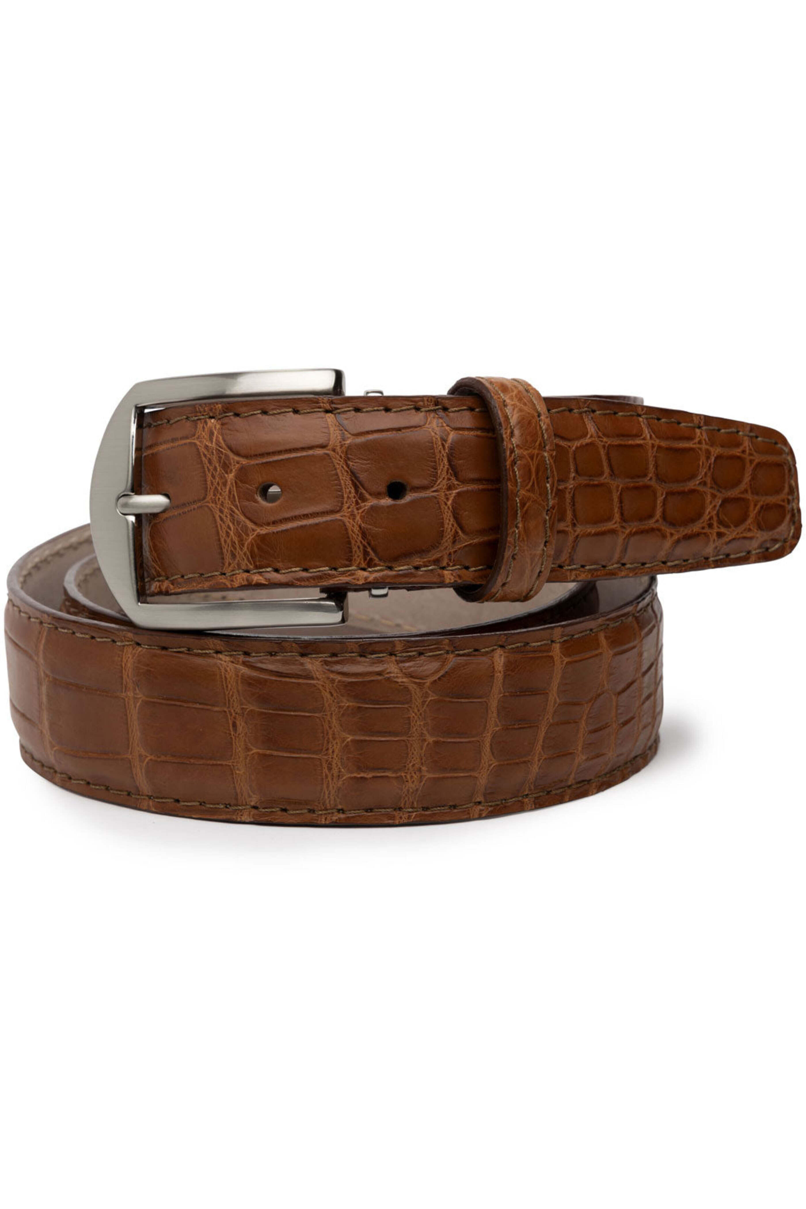 The Luxe Group, Llc Dba L.e.n - American Alligator Belt in Cognac