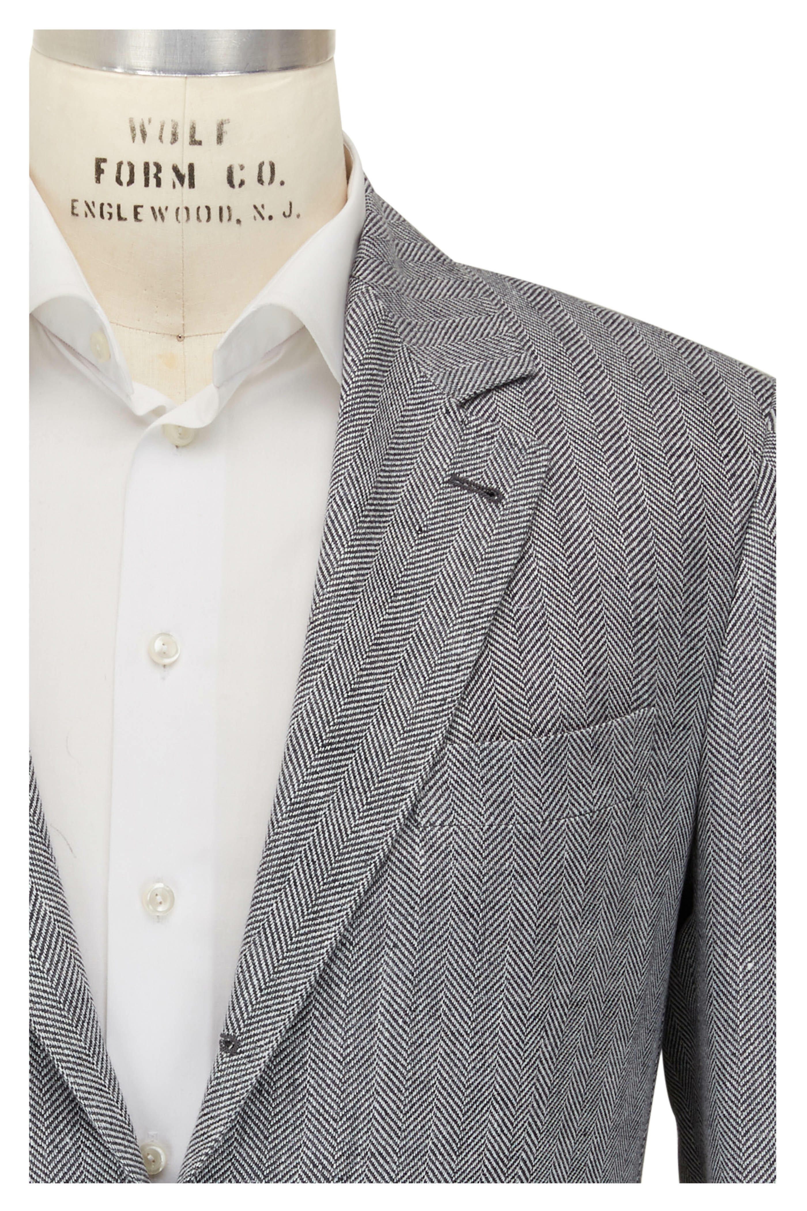 Brunello Cucinelli - Gray Chevron Sportcoat