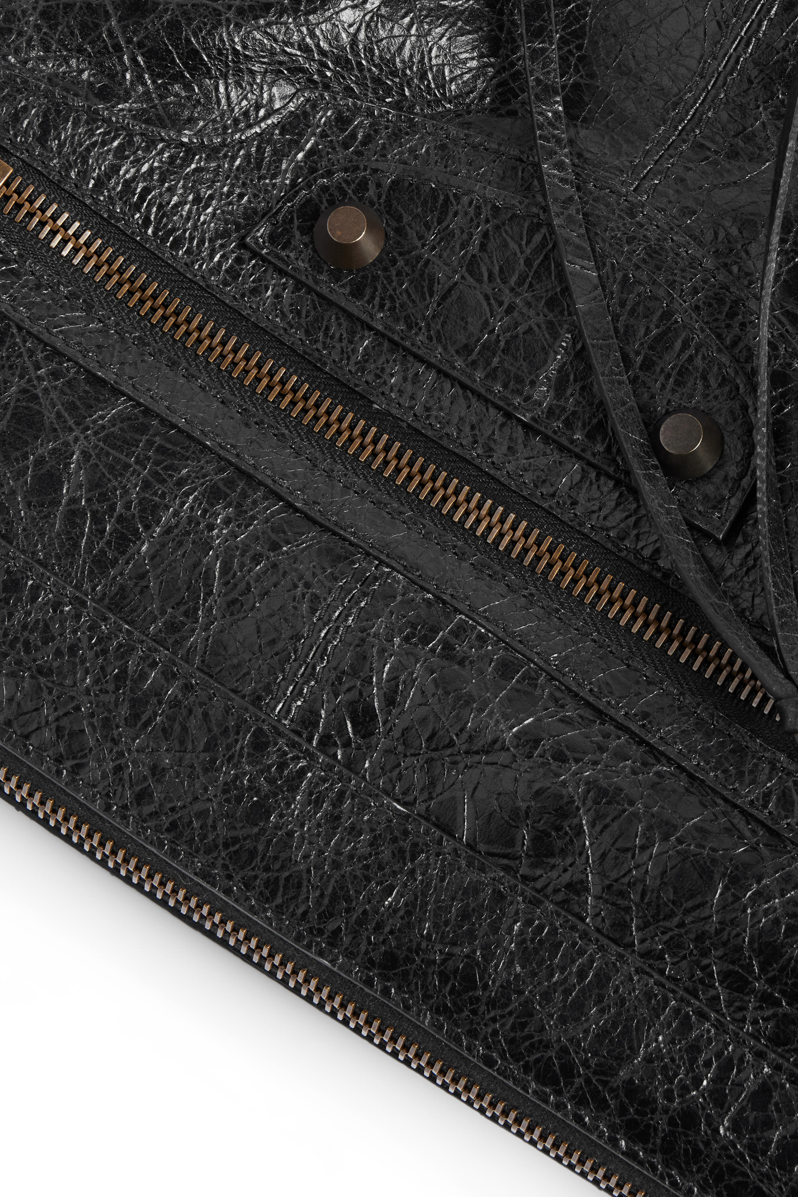 Balenciaga - Small Le City Moto Black Leather Shoulder Bag