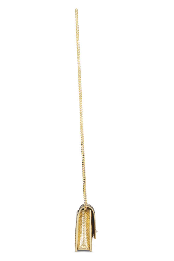 Akris Small Anouk Gold Leather Envelope Clutch - view 3