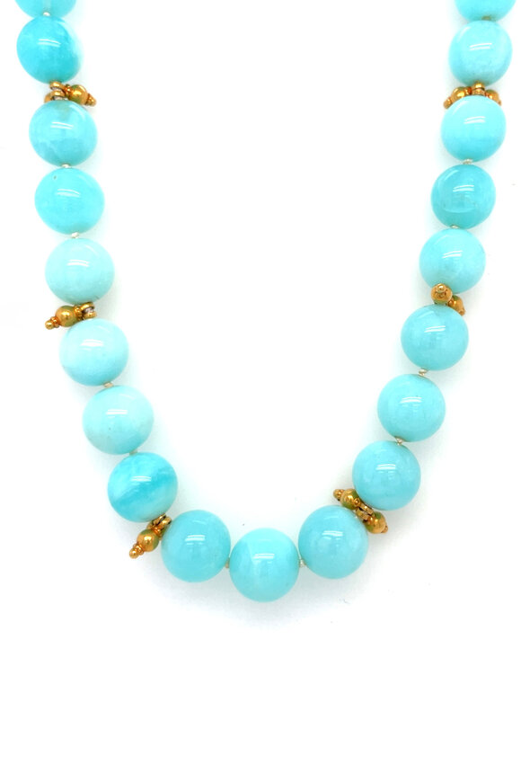 Ellen Hoffman Gold Shell & Blue Opal Necklace - view 1