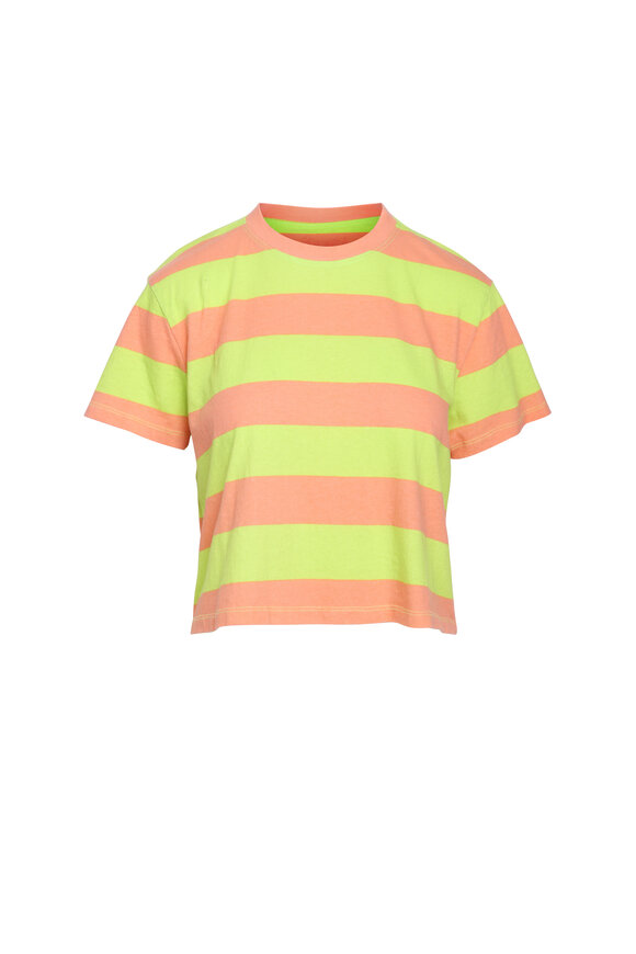 Askk Shrunken Peach & Lime Stripe Boy Tee
