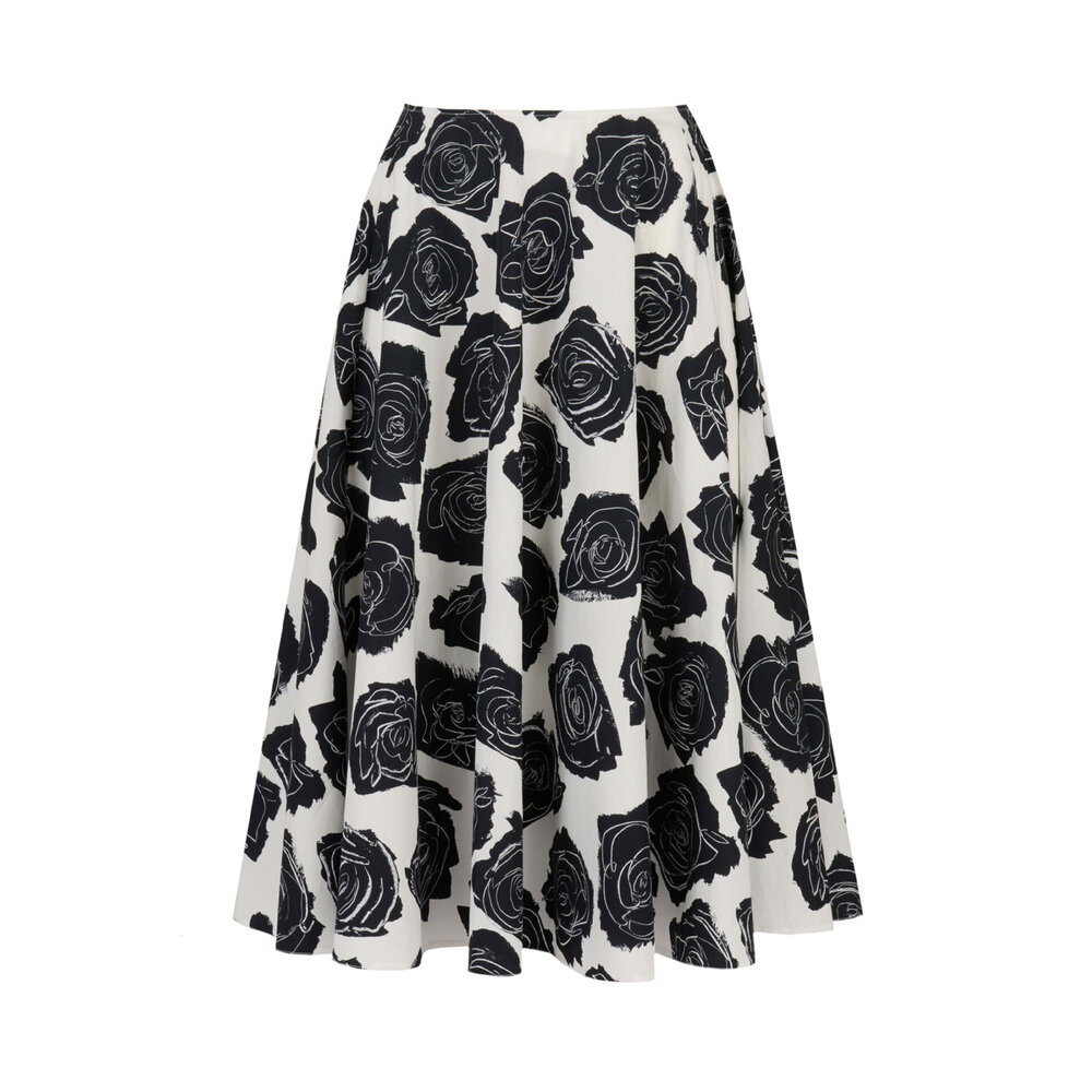 ブランド一覧 | ワールド オンラインストア Marni - White and Black Flowers Midi Skirt | Mitchell Stores スカート