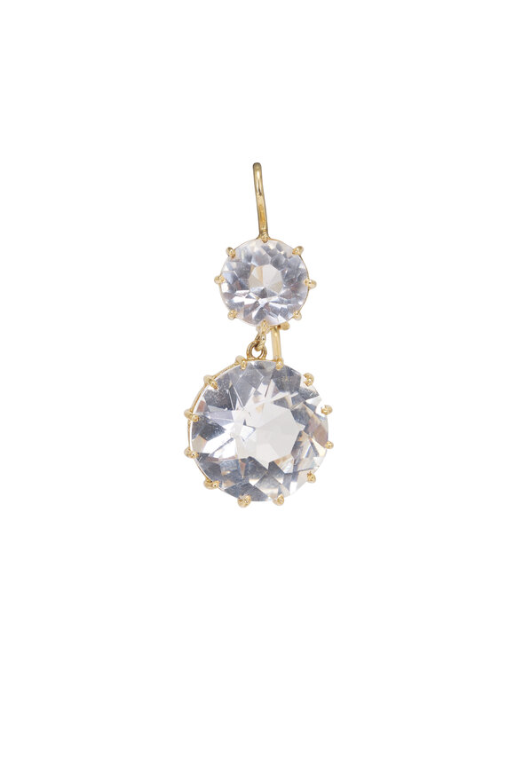 Renee Lewis 18k Yellow Gold Round Rock Quartz Earrings - view 2