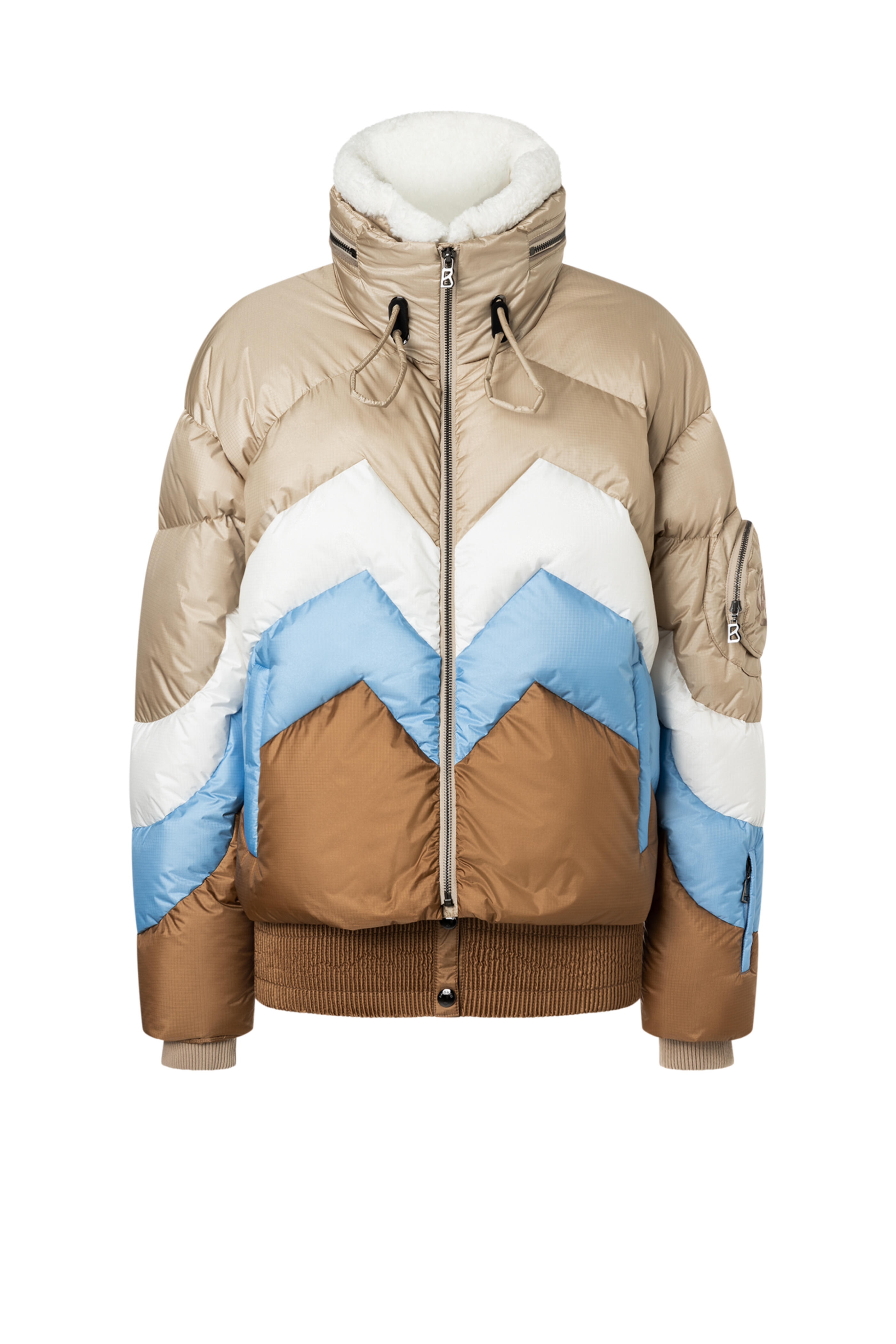 Bogner - Vanja Tan, Blue & Brown Chevron Ski Jacket