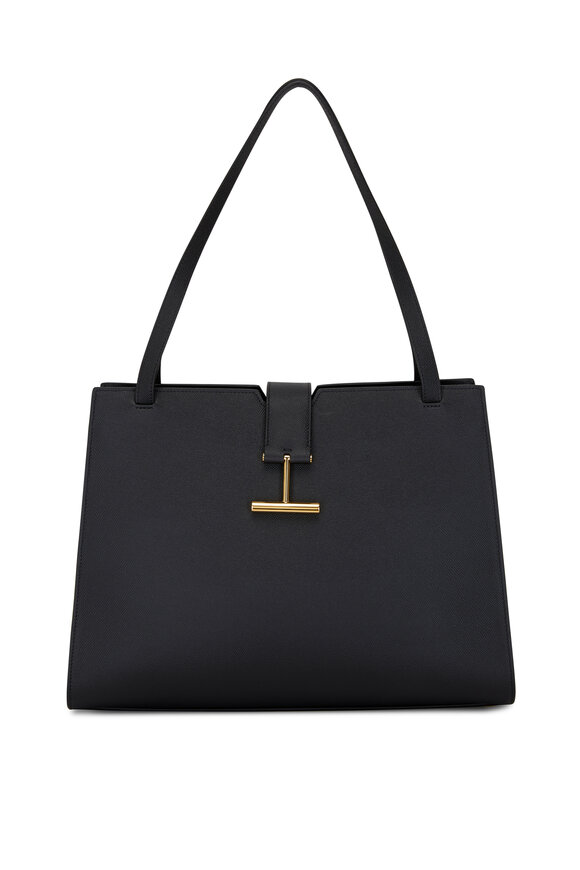 Tom Ford - Tara Black Grain Leather Large Shoulder Bag