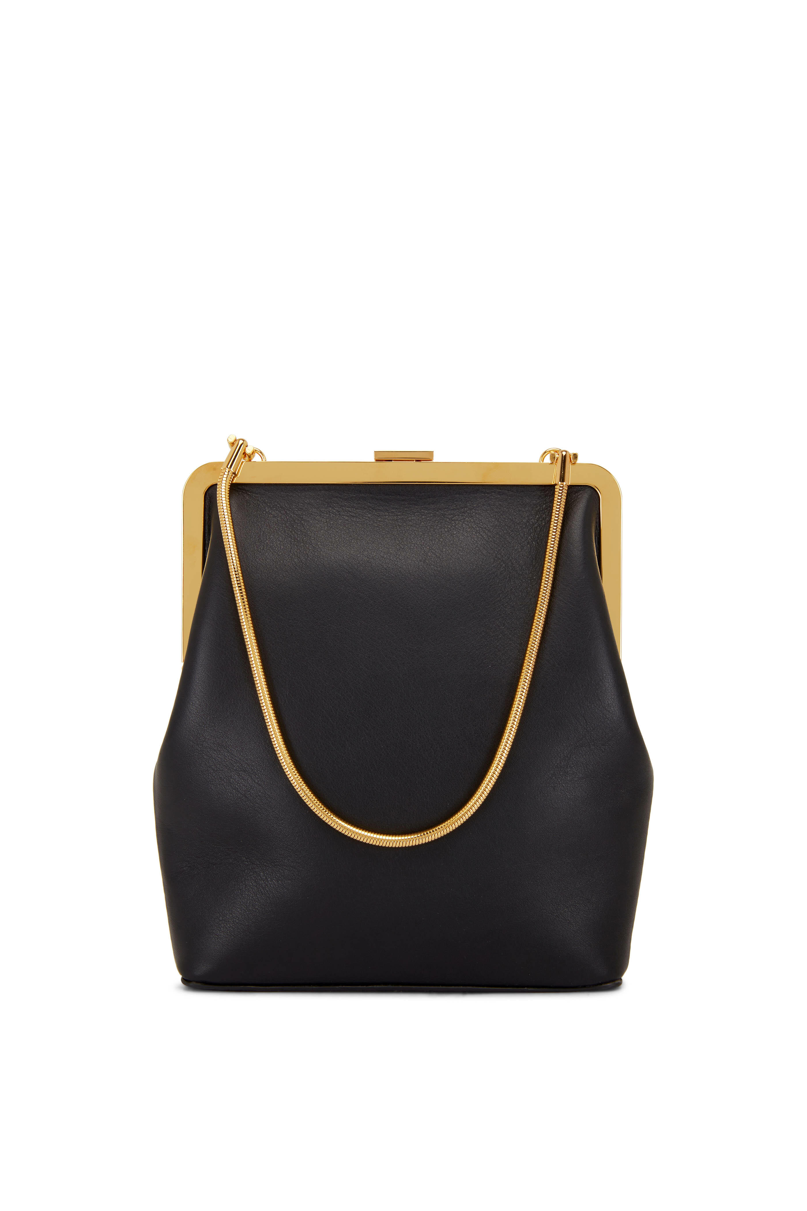 Khaite - Lilth Black Leather Evening Bag | Mitchell Stores