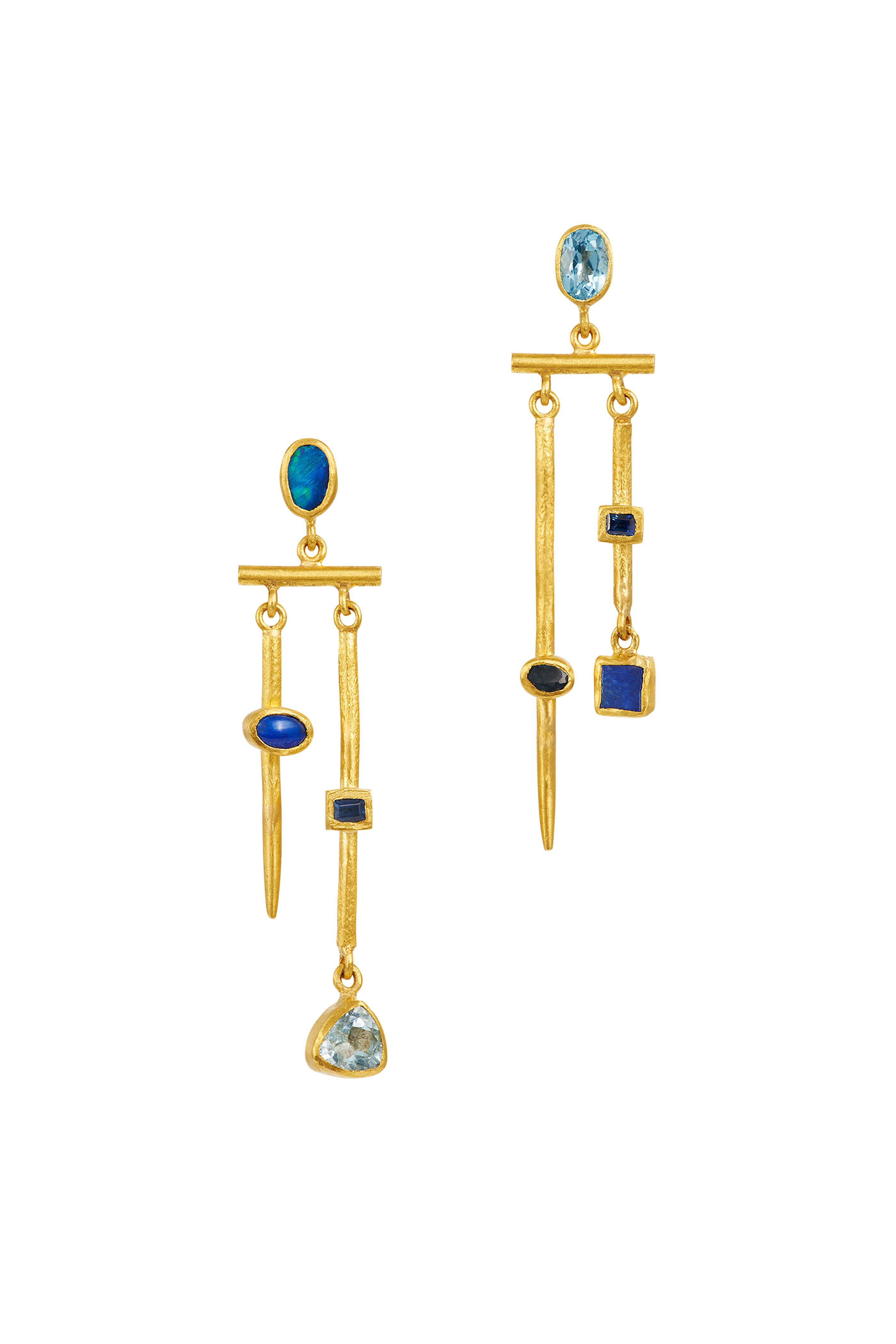 Yossi Harari - 24K Yellow Gold Reyna Semi Precious Mix Earrings