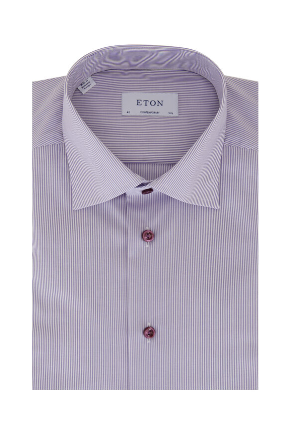 Eton - Purple Fine Stripe Dress Shirt