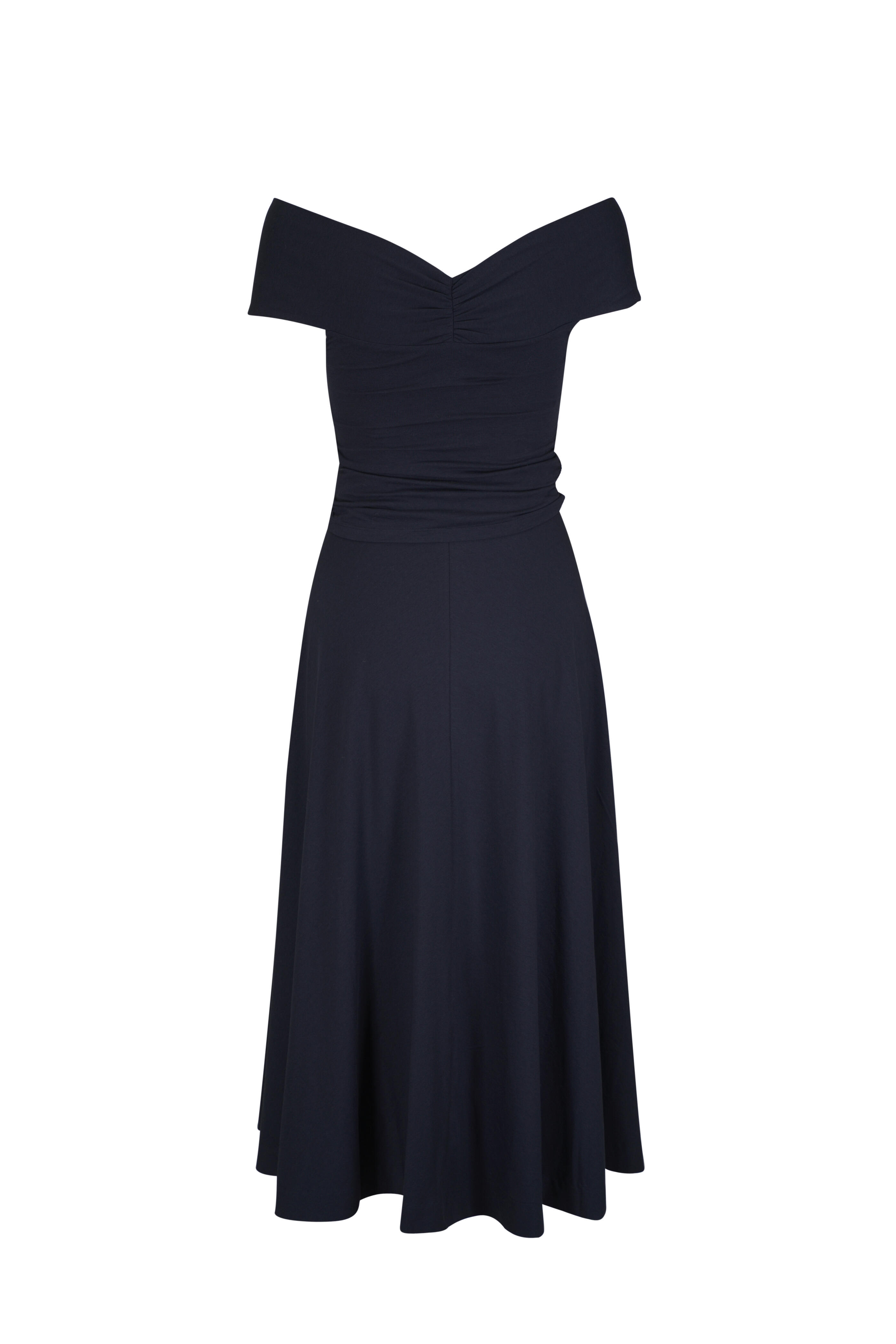 Dorothee Schumacher - Soft Drape Dark Navy Midi Dress