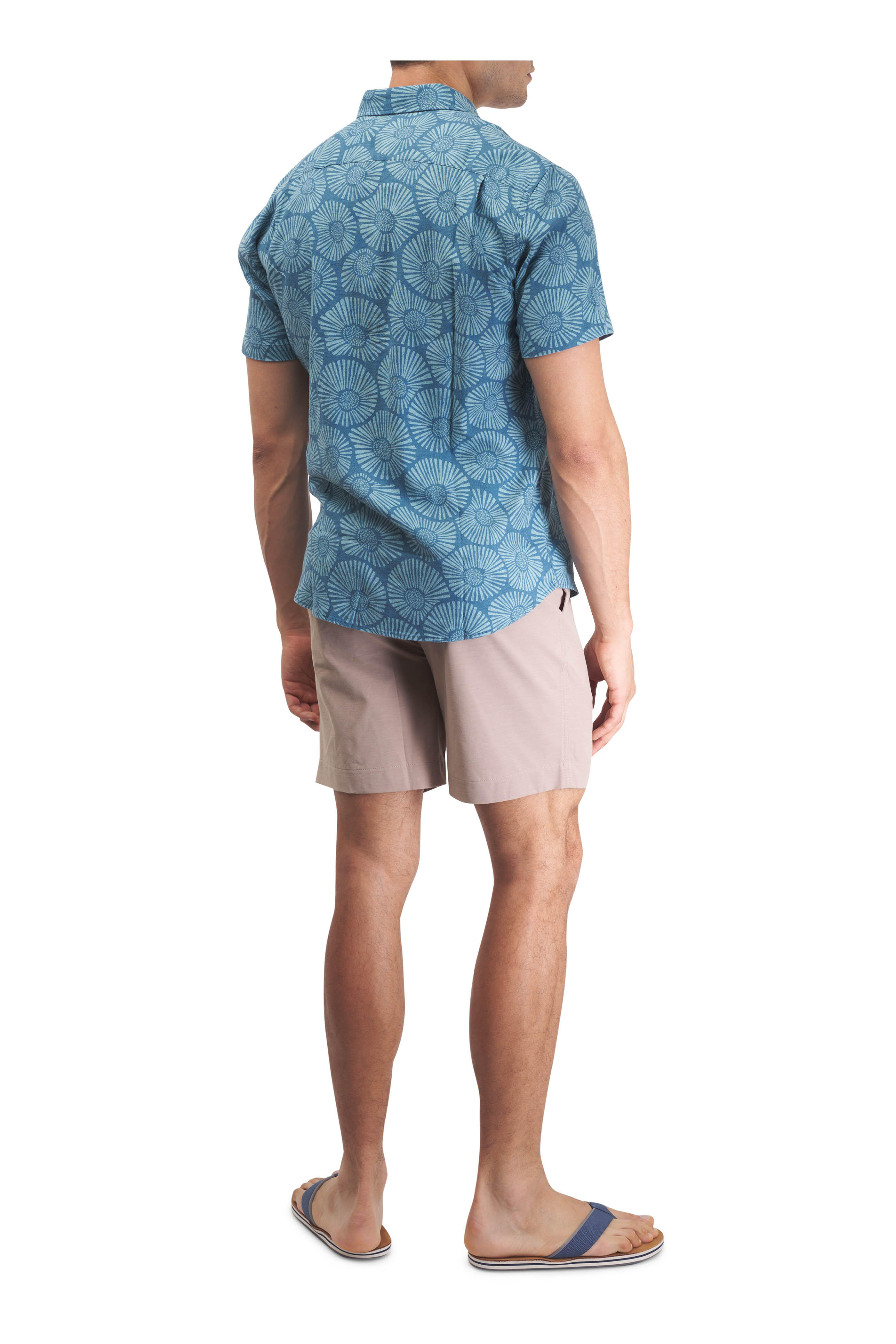 Faherty Brand - Breeze Stormy Sea Floral Print Short Sleeve Shirt