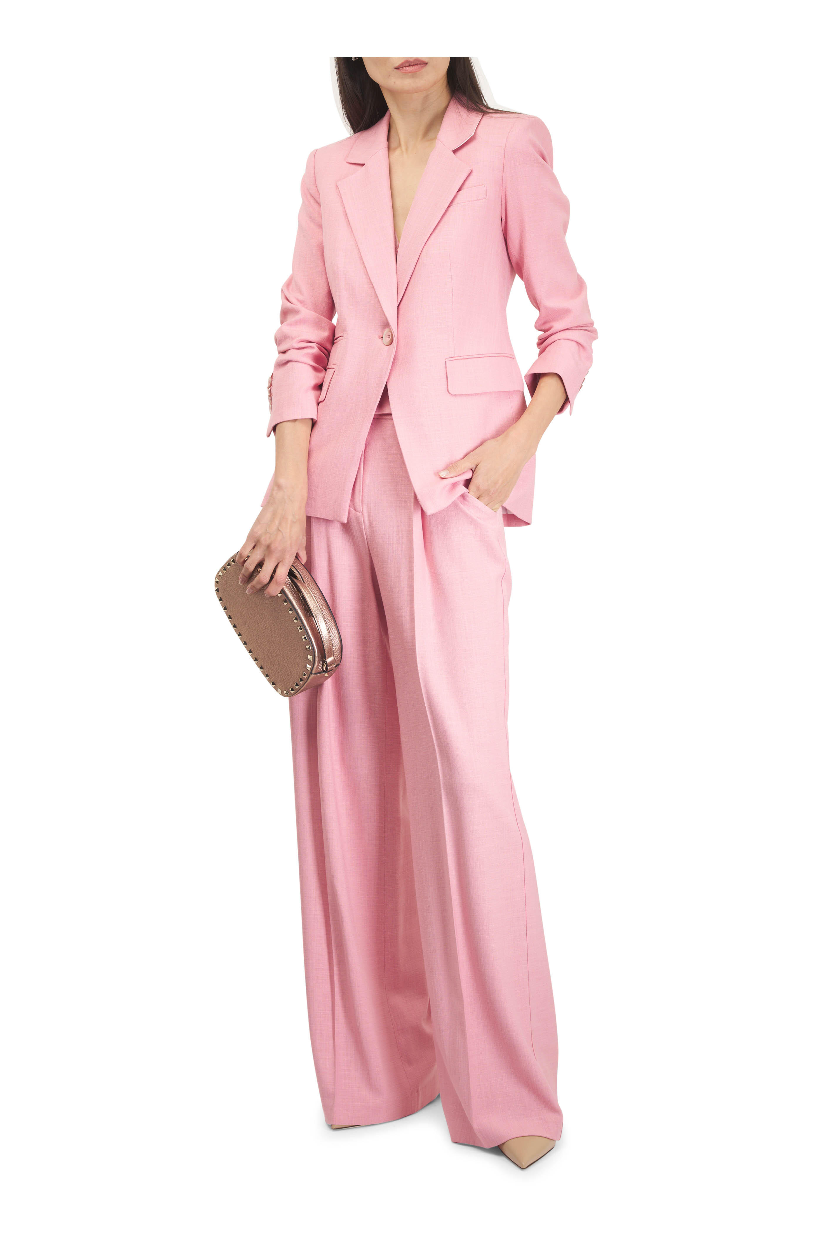 Veronica Beard - Marbeau Petal Pink Wide Leg Pant