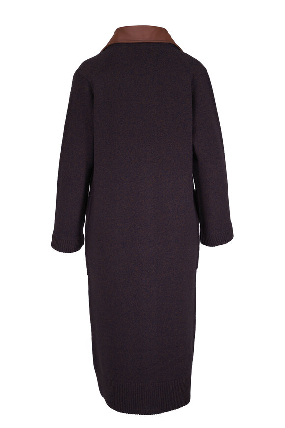 Dorothee Schumacher It's A Match Navy Brown Mouline Coat - view 2