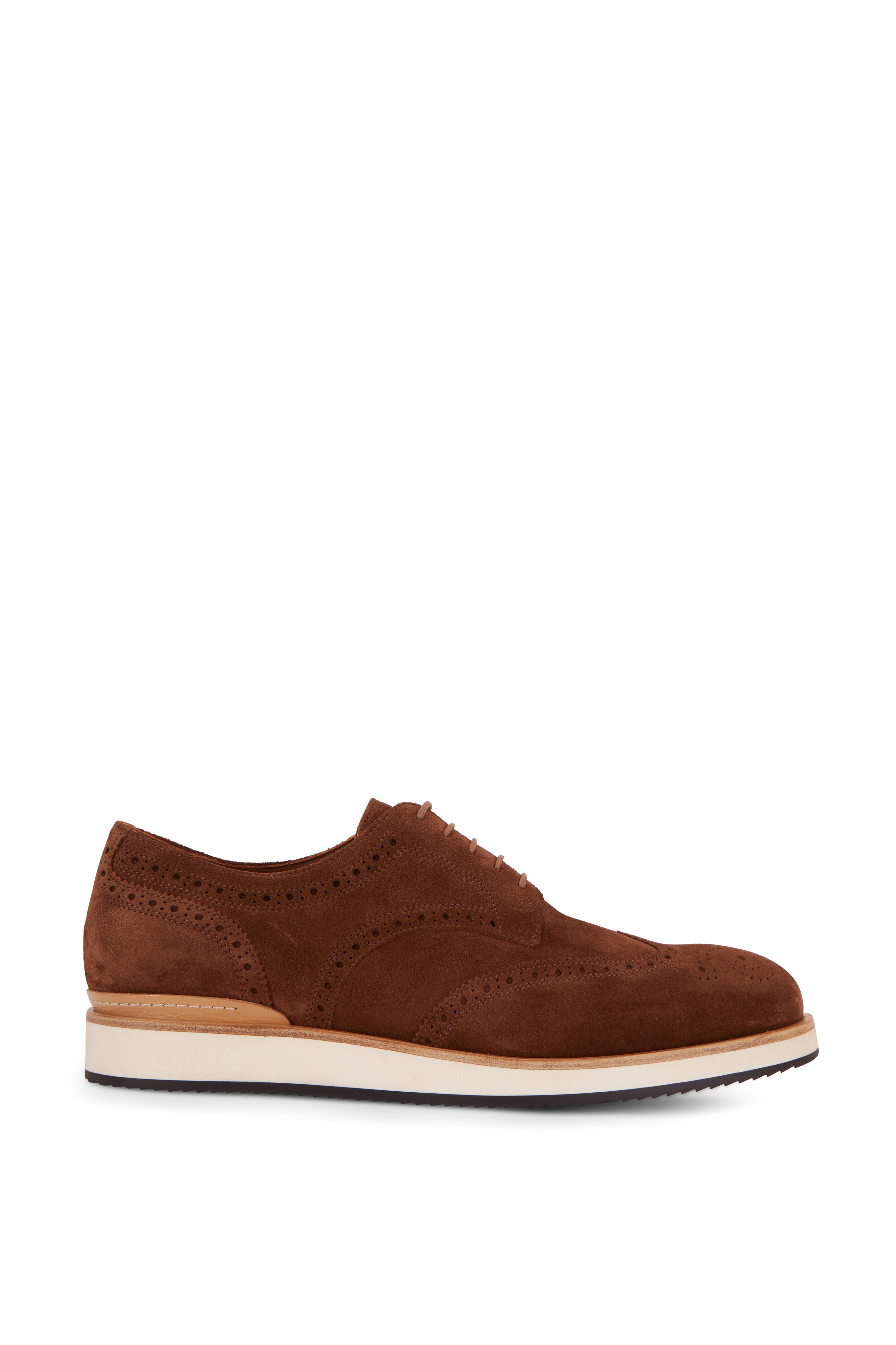 Aquatalia Vander Chestnut Suede Weatherproof Wingtip Oxford