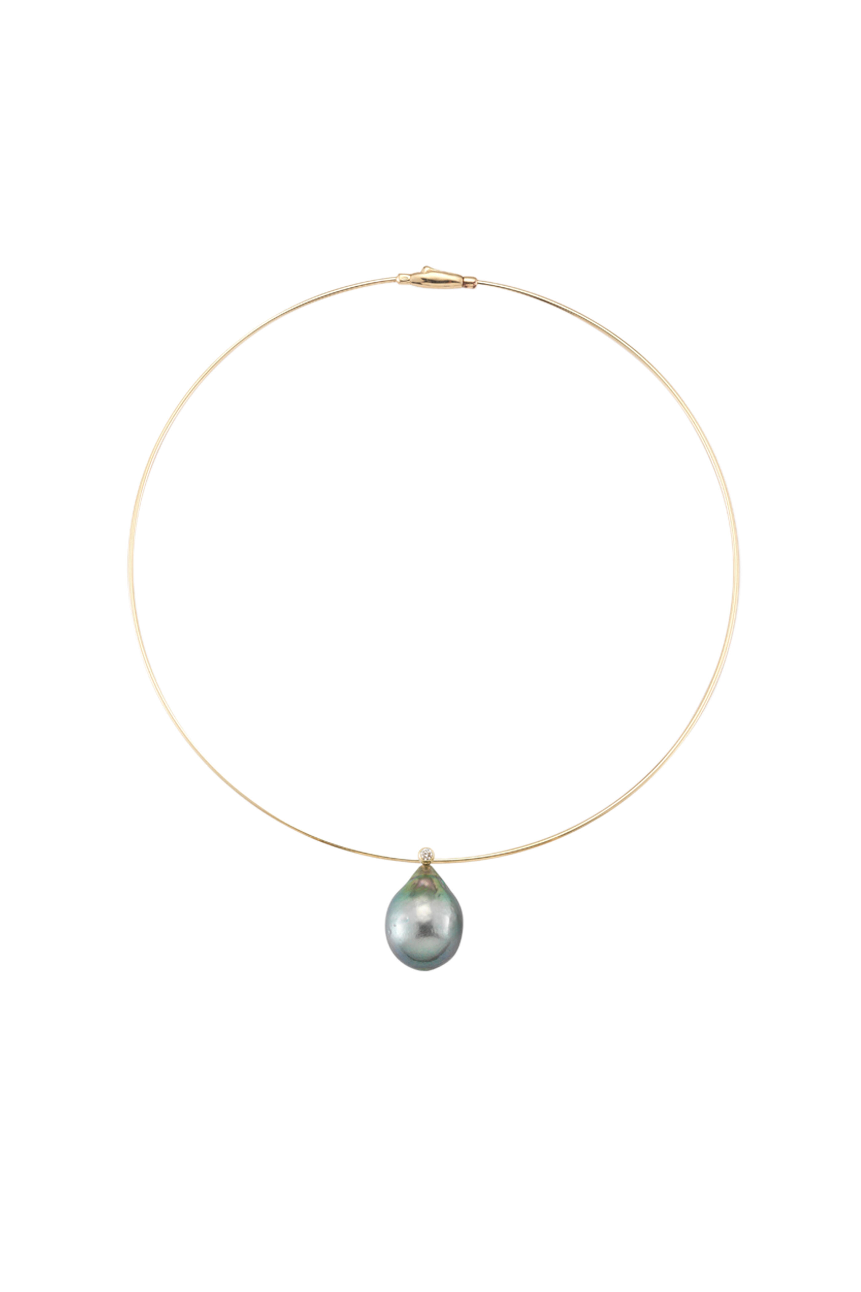 Mizuki - Yellow Gold Tahitian Pearl Collar Necklace
