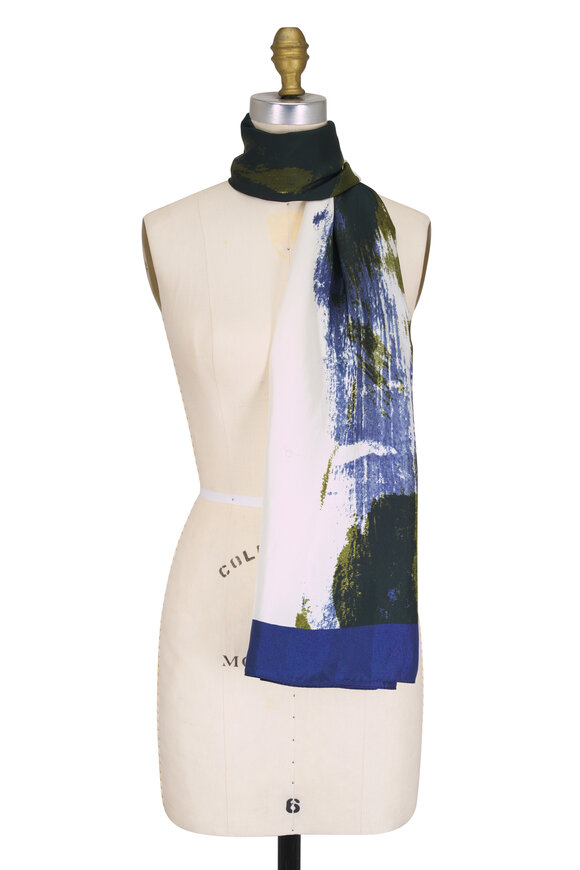 Altuzarra Blue Multi Print Silk Scarf - view 1