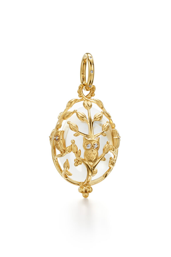 Temple St. Clair 18k Gold Medium Owlwood Amulet