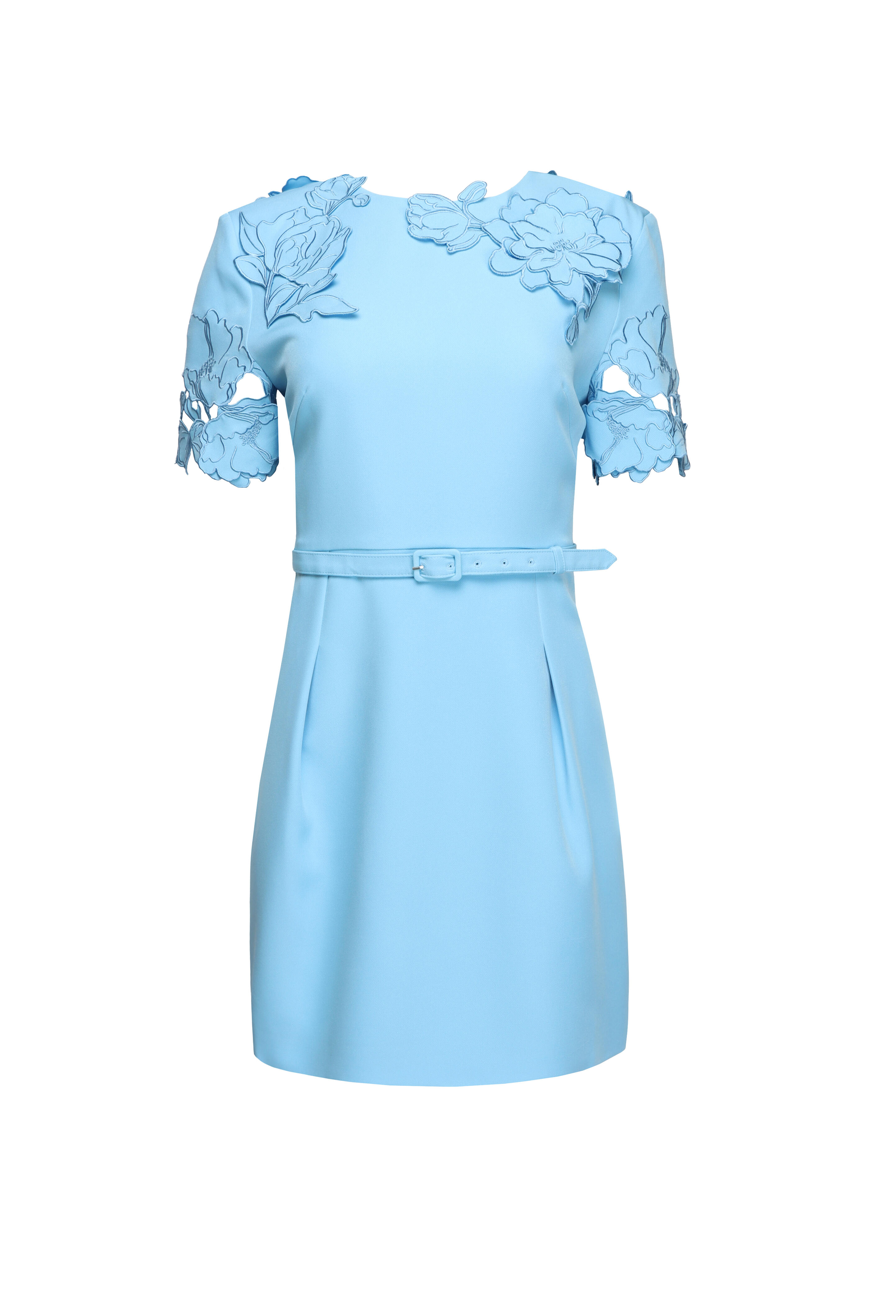 Leo Lin - Aurelie Cornflower Blue Applique Mini Dress