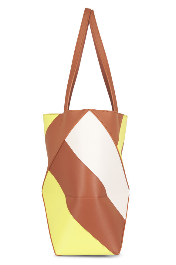 Loewe Medium Puzzle Fold Tan Multi Leather Tote - view 4