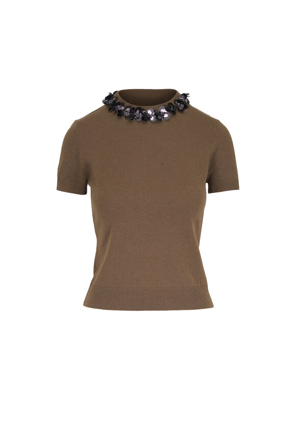 Simkhai Sophie Dark Ochre & Black Embellished Sweater - view 1