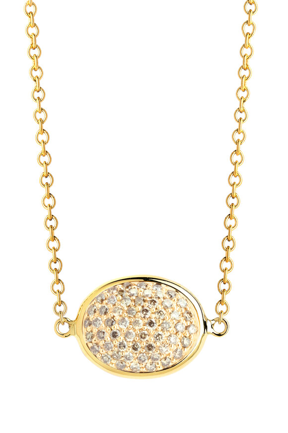 Syna - 18K Gold Champagne Diamond Cobblestone Necklace