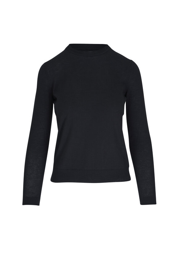 Lafayette 148 New York Black Crewneck Cashmere Sweater