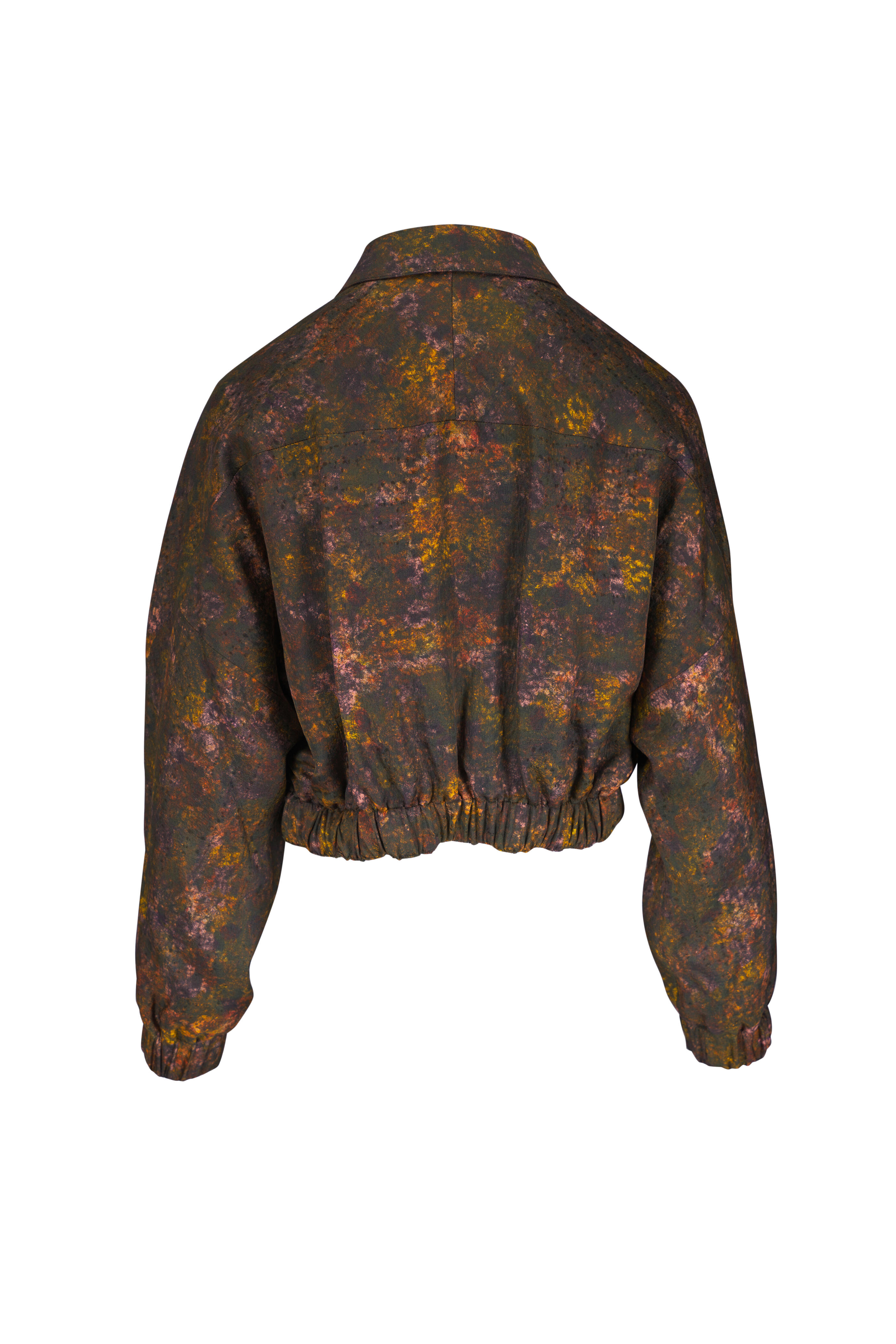 Lafayette 148 New York - Impression Print Silk & Wool Bomber Jacket