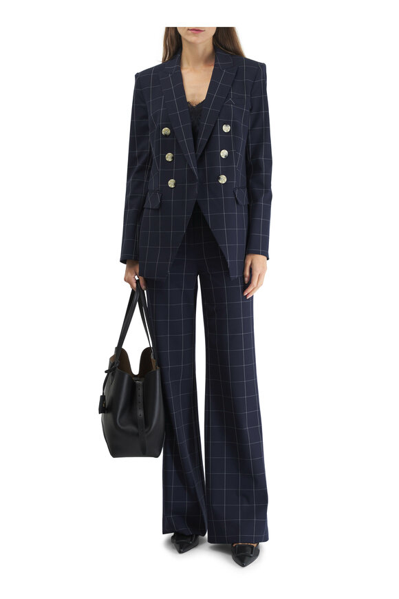 Veronica Beard - Tonelli Navy & White Windowpane Pant 