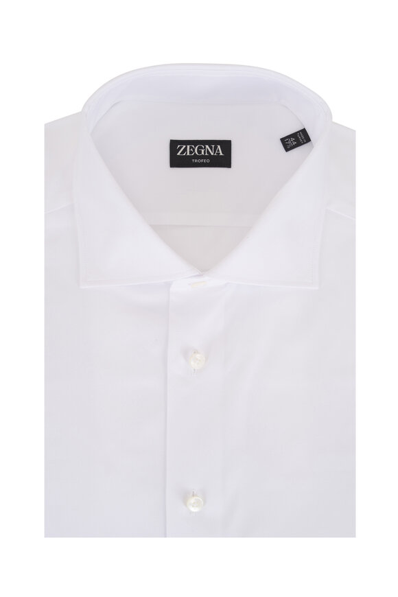Zegna Trofeo White Milano Dress Shirt