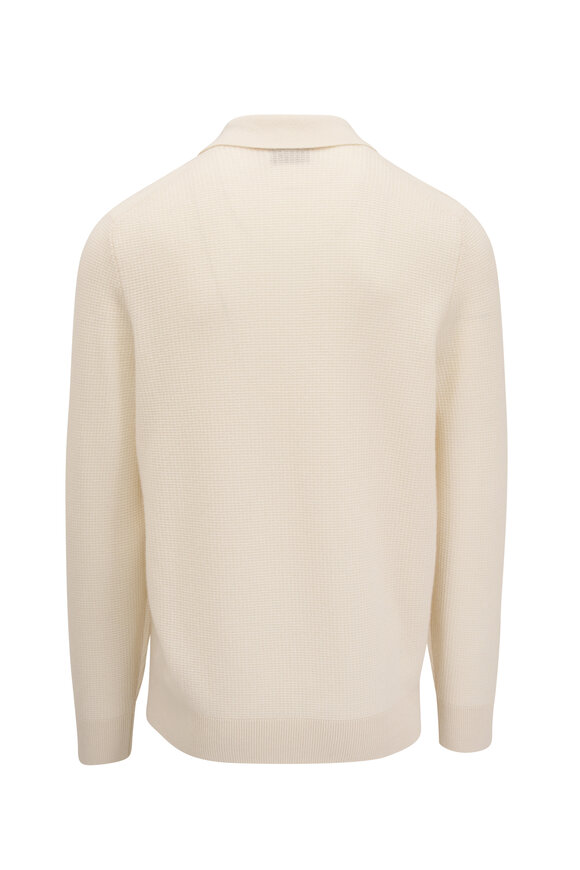 Brunello Cucinelli - Waffle Off White Cashmere Sweater