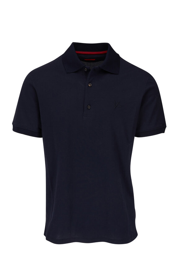 Isaia - Navy Cotton Polo | Mitchell Stores