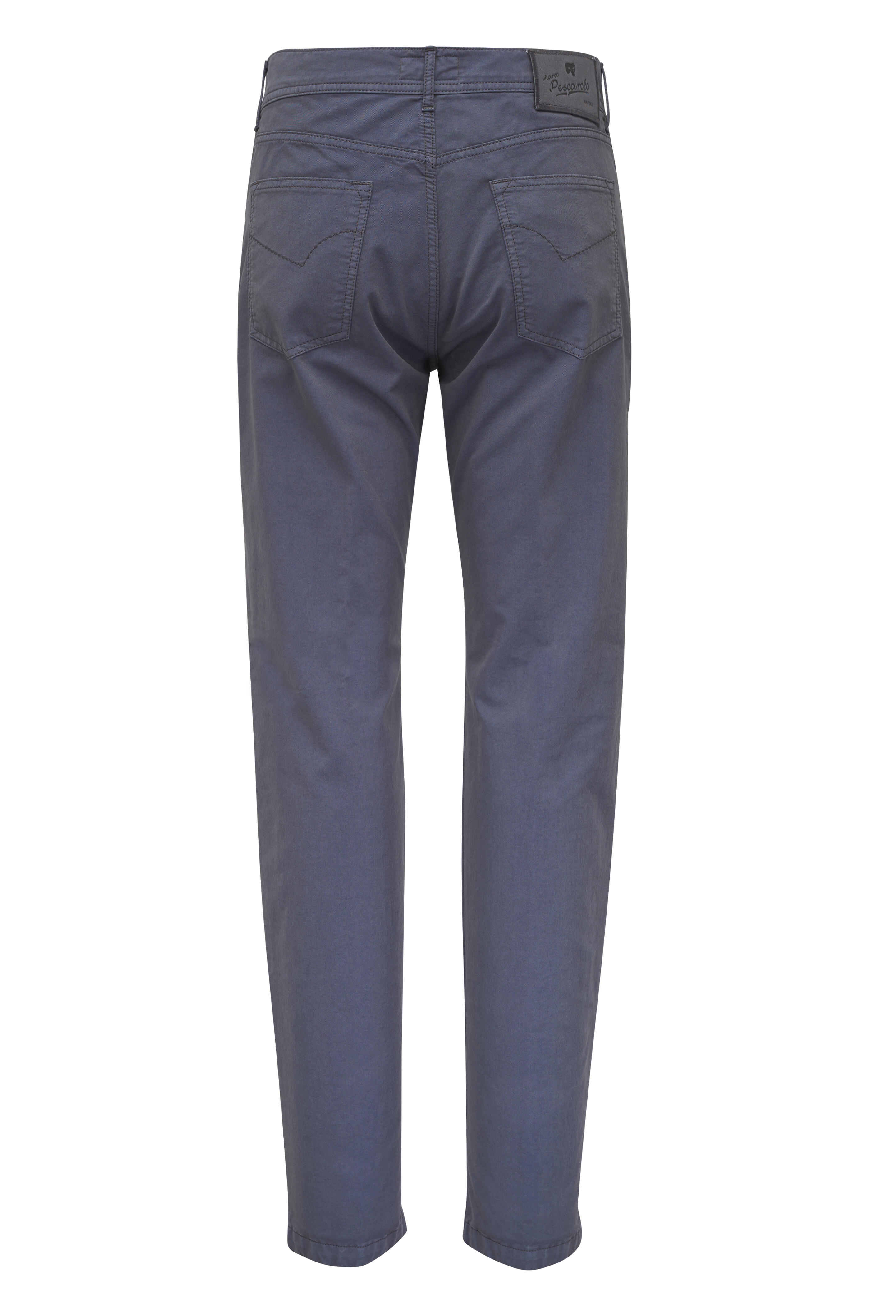 Marco Pescarolo - Blue Gray Stretch Cotton Five Pocket Pant - view 2