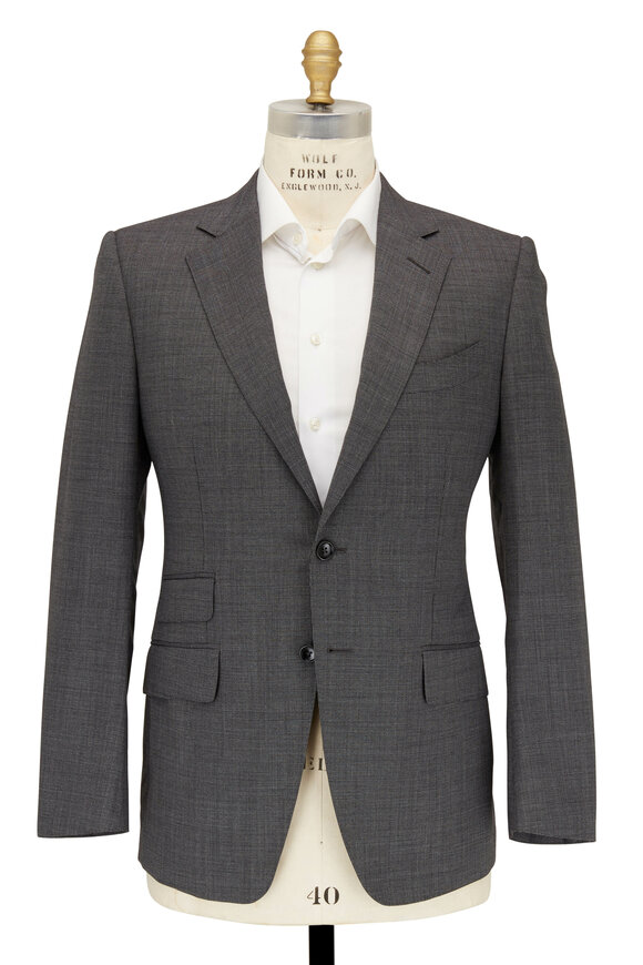 Tom Ford - Gray Pinpoint Melange Stretch Wool Suit