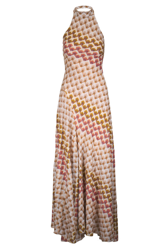 Missoni Gold & Beige Halter Maxi Dress - view 1