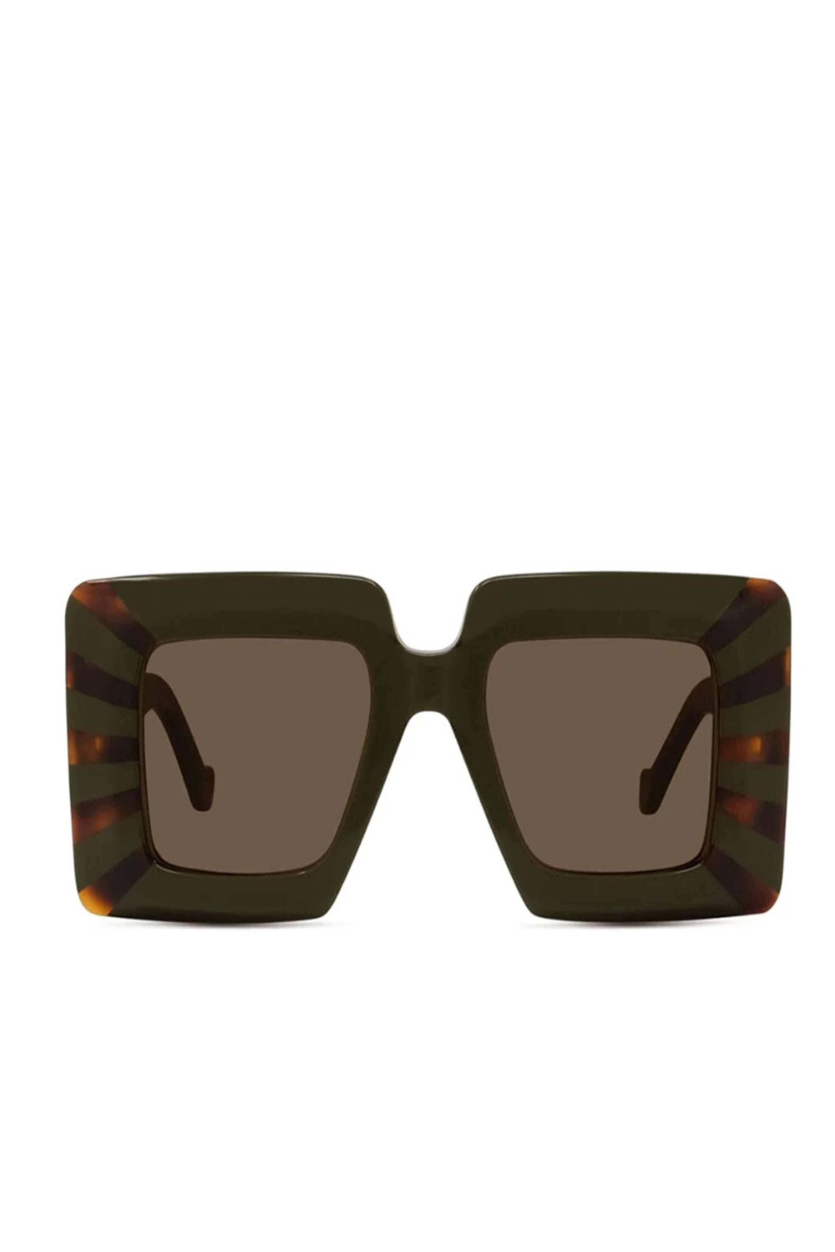 Loewe Sunglasses - Chunky Anagram Sunglasses in Green Havana