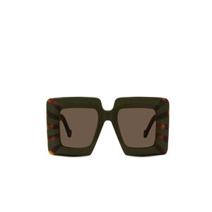 Loewe Sunglasses - Chunky Anagram Sunglasses in Green Havana